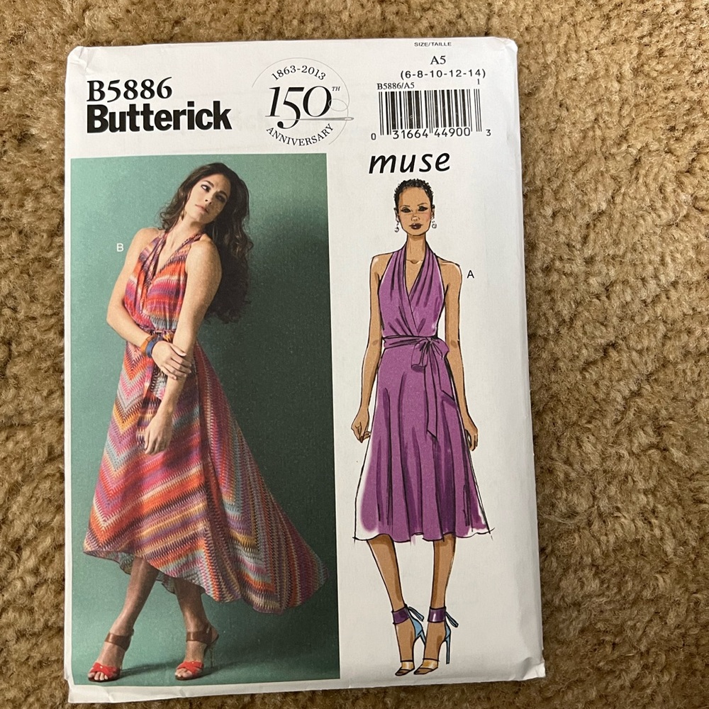 Butterick B5886 Dress and Belt Pattern